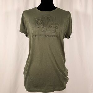Ralph Lauren Olive Raised Logo Short Sleeve Tee